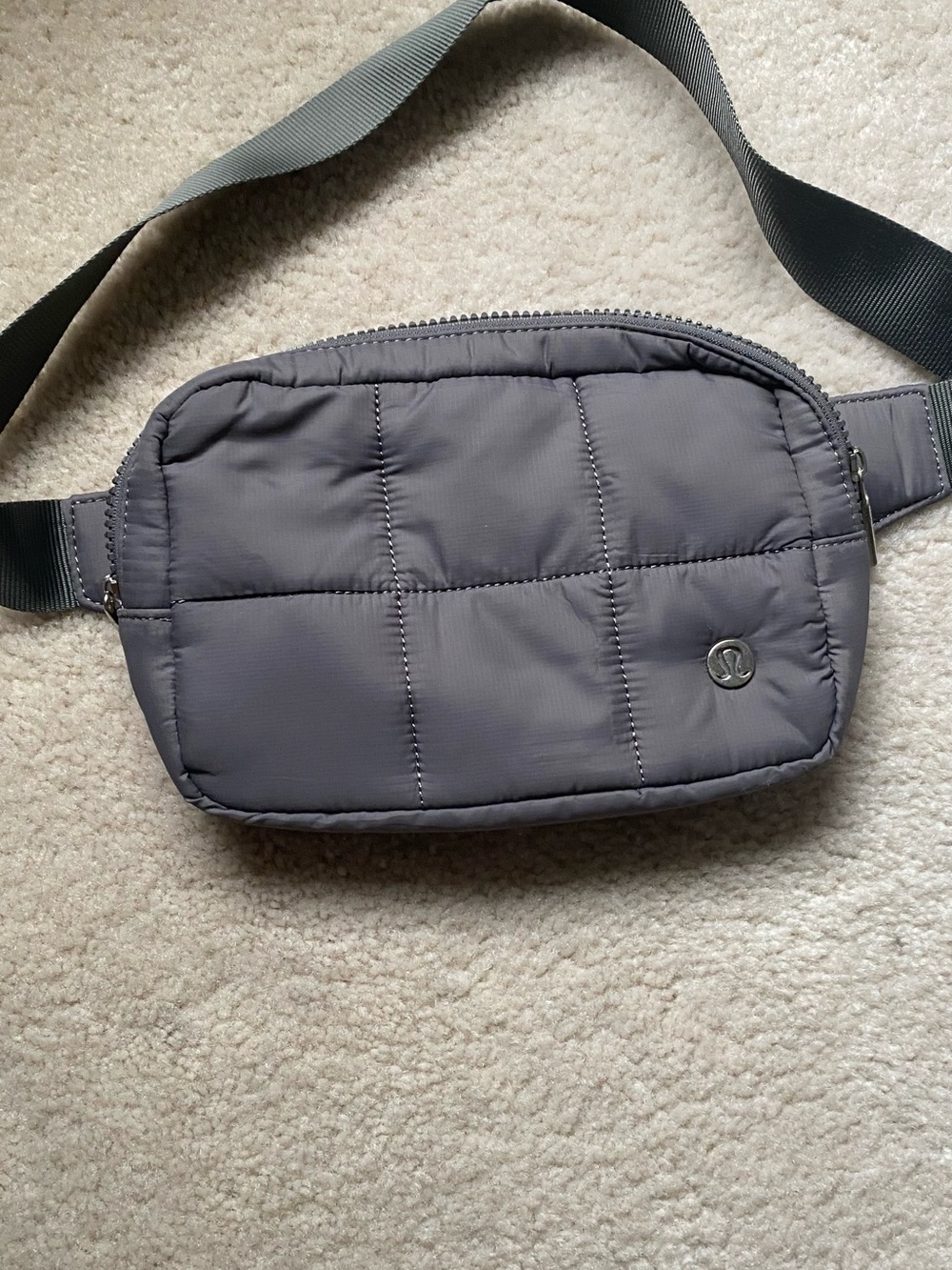 lululemon Gray Quilted Crossbody Bag